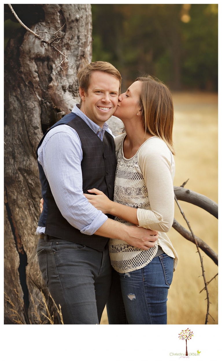 Sonora Family Photographer Christine Dibble Photography takes fall family portraits of a family with two little girls in both formal poses and while they hunt for ladybugs.