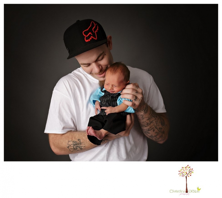 Newborn photography by Sonora Newborn Photographer Christine Dibble Photography takes place in her Sonora studio with poses on blankets and in vintage props.