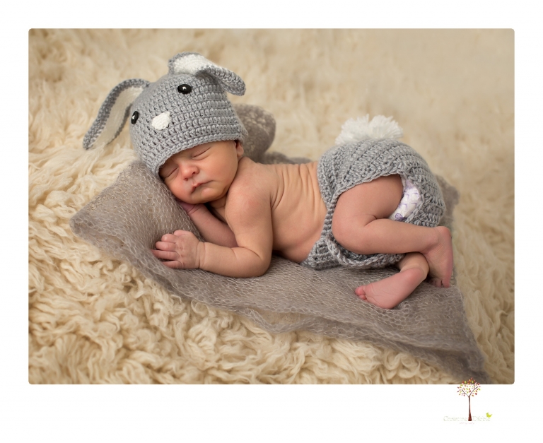 Best Sonora Newborn Photographer Christine Dibble Photography takes newborn portraits during a session in her studio using blankets, wraps, flokatis and props in browns and neutrals.