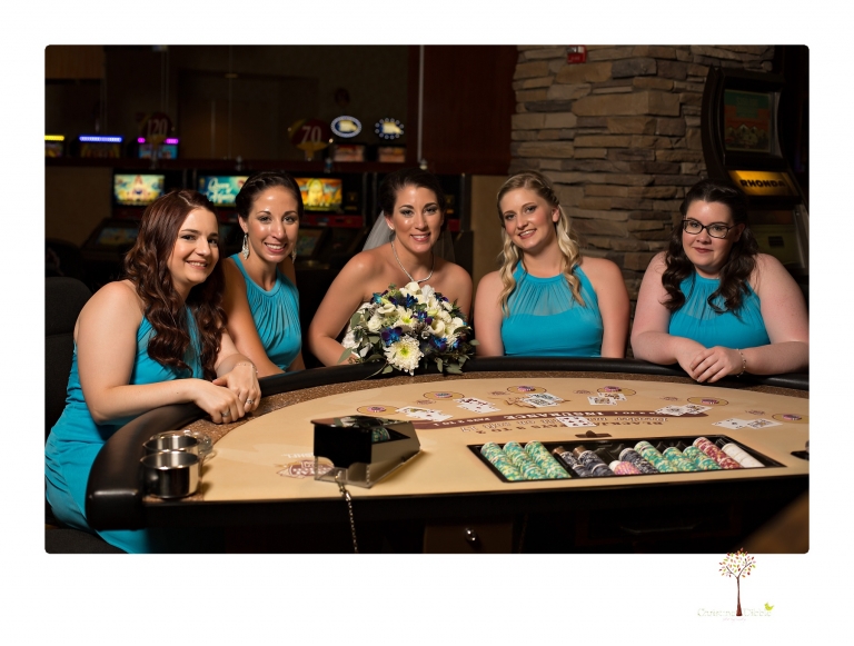 Sonora Wedding Photographer Christine Dibble Photography takes wedding photos at a Black Oak Casino Resort wedding including photos at the blackjack tables.