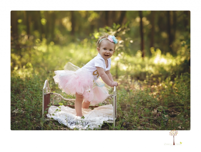 Sonora and Grass Valley family photographer Christine Dibble Photography takes first birthday cake smash photos of a baby girl and her family.  