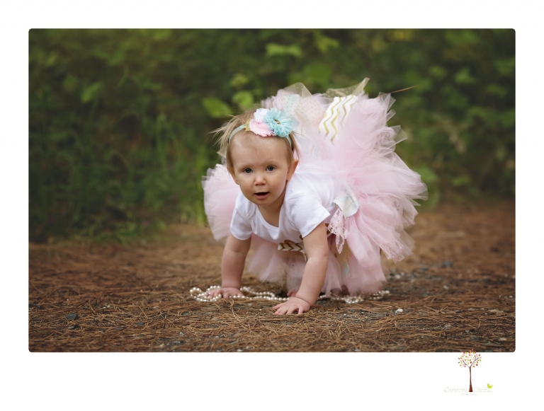 Sonora and Grass Valley family photographer Christine Dibble Photography takes first birthday cake smash photos of a baby girl and her family.  