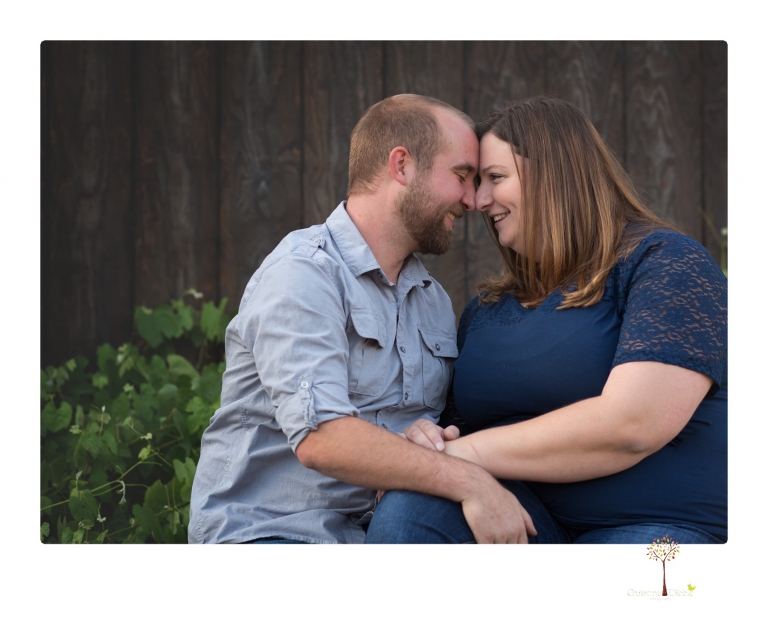 Sonora family photographer Christine Dibble Photography photographs a pregnancy announcement at Hurst Ranch as a wife tells her husband she is pregnant with baby number three during a family portrait session.