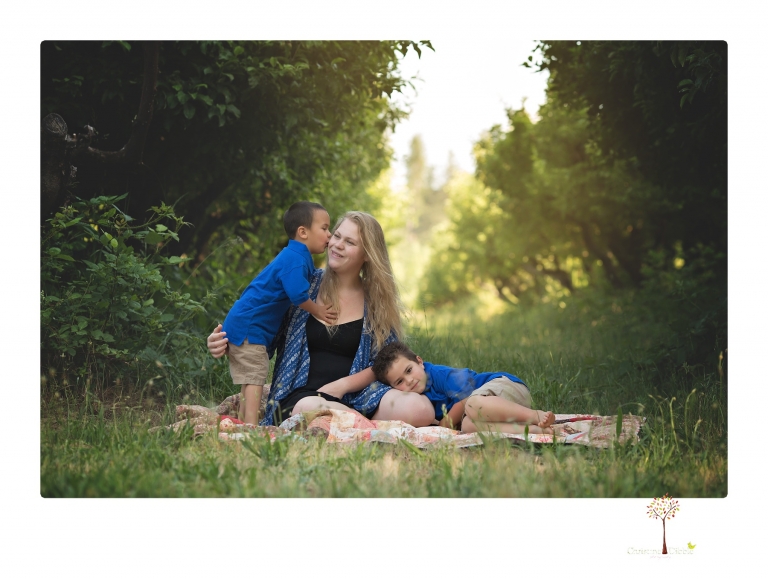 Sonora family photographer Christine Dibble Photography takes photos of a mom and her boys as they wander around Indigeny Reserve.