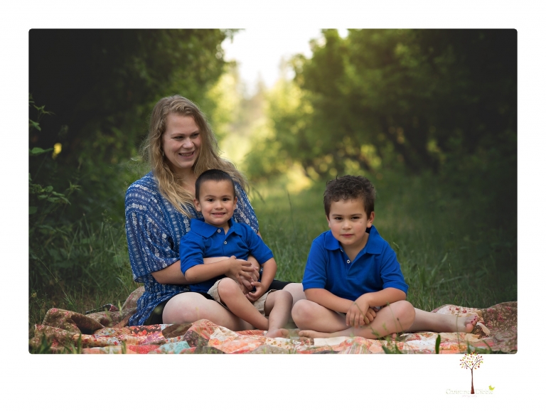 Sonora family photographer Christine Dibble Photography takes photos of a mom and her boys as they wander around Indigeny Reserve.