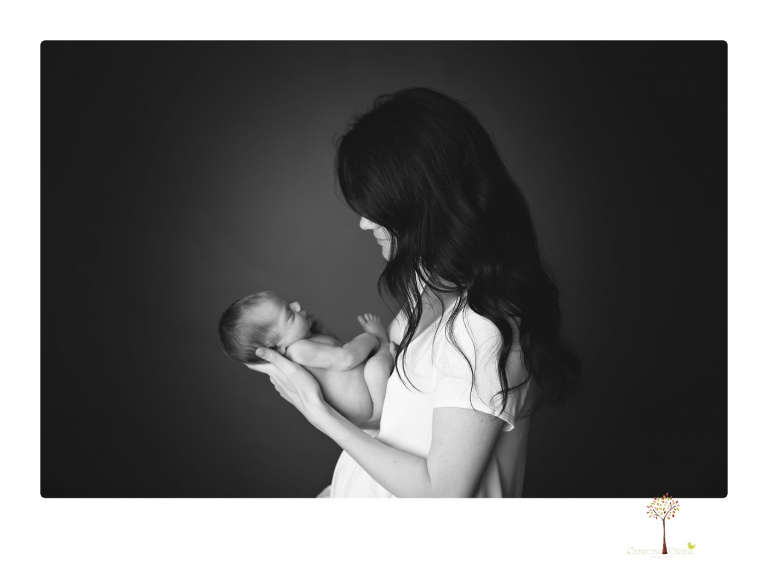 Best Sonora Newborn Photographer Christine Dibble Photography takes portraits of a newborn baby boy and his dog as well as family portraits in her Sonora studio.