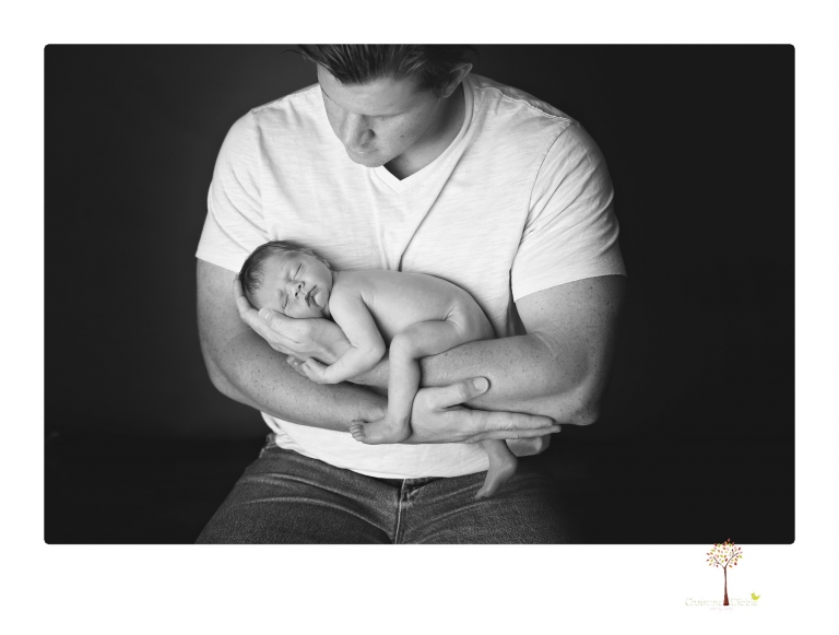 Best Sonora Newborn Photographer Christine Dibble Photography takes portraits of a newborn baby boy and his dog as well as family portraits in her Sonora studio.