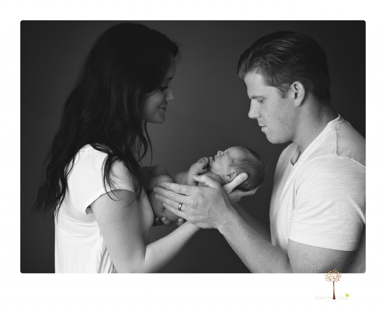 Best Sonora Newborn Photographer Christine Dibble Photography takes portraits of a newborn baby boy and his dog as well as family portraits in her Sonora studio.