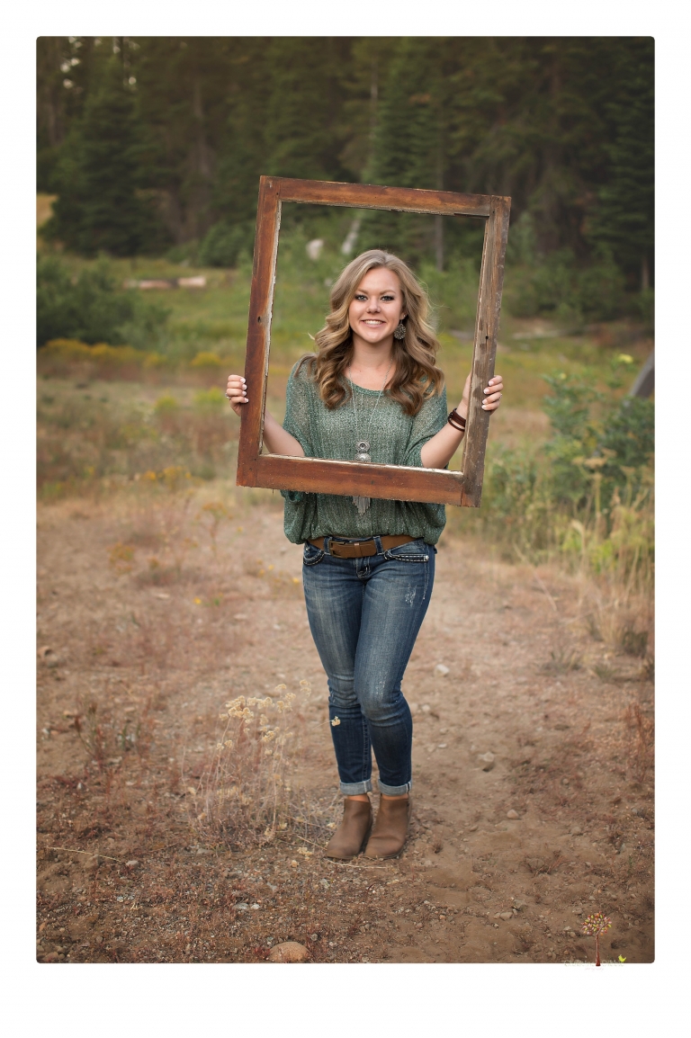 Summerville High senior portrait photographer Christine Dibble Photography of Sonora takes senior portraits of a girl in a field of wildflowers with her violin.