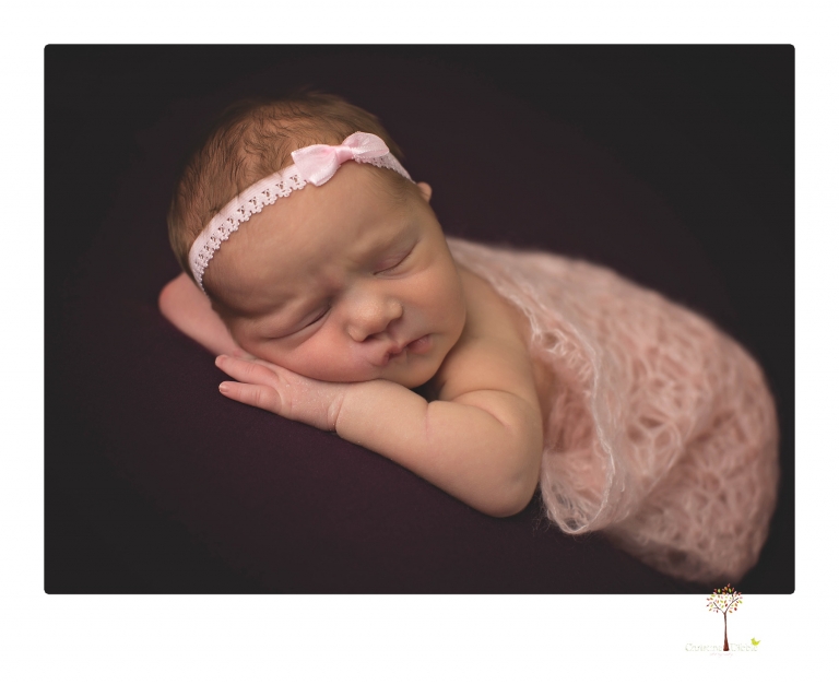 Best Sonora newborn photographer Christine Dibble Photography takes wide awake newborn studio portraits of a baby girl with her parents and in wraps.