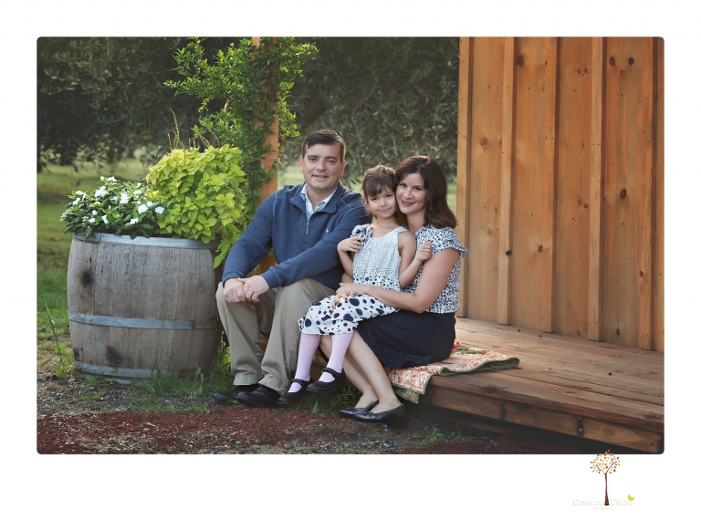 Sonora family portrait photographer Christine Dibble Photography takes Fall family portraits among the olive trees during a morning session at Hurst Ranch.