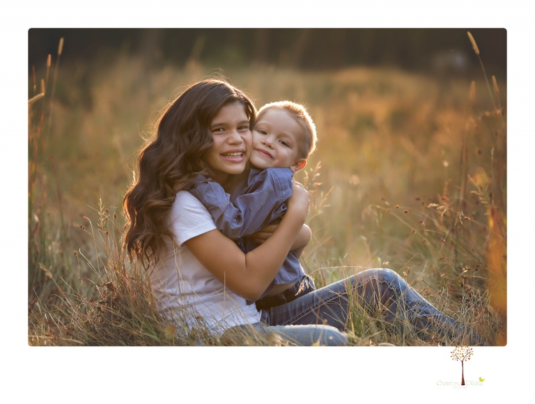Sonora photographer Christine Dibble Photography takes family portraits at Pinecrest Lake in a golden lit field and on the beach.