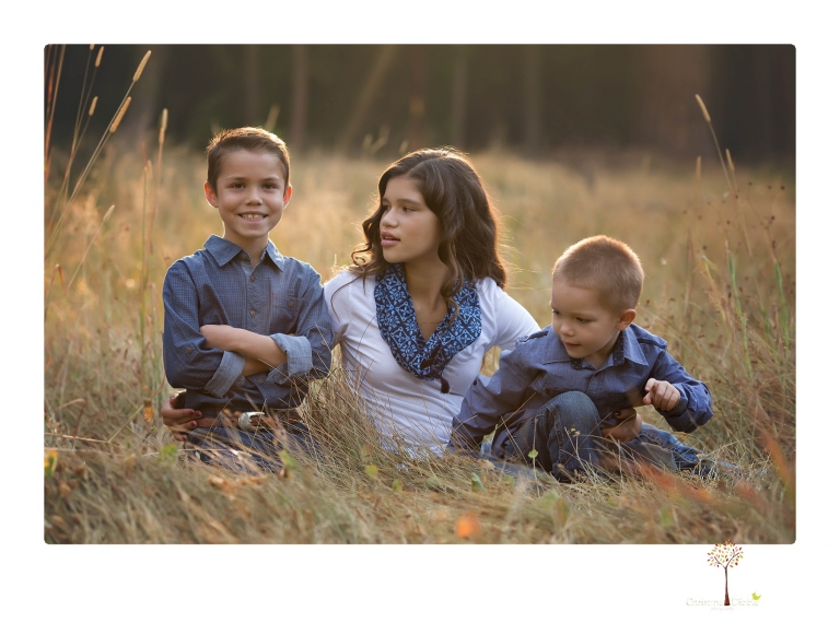 Sonora photographer Christine Dibble Photography takes family portraits at Pinecrest Lake in a golden lit field and on the beach.