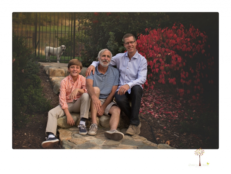 Sonora family photographer Christine Dibble Photography takes family portraits of a blended family in the backyard of their Tuolumne vacation home.