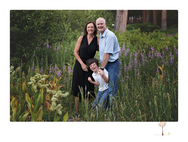 Sonora family photographer Christine Dibble Photography takes sunset family portraits in a field at Lake Tahoe in the summer.