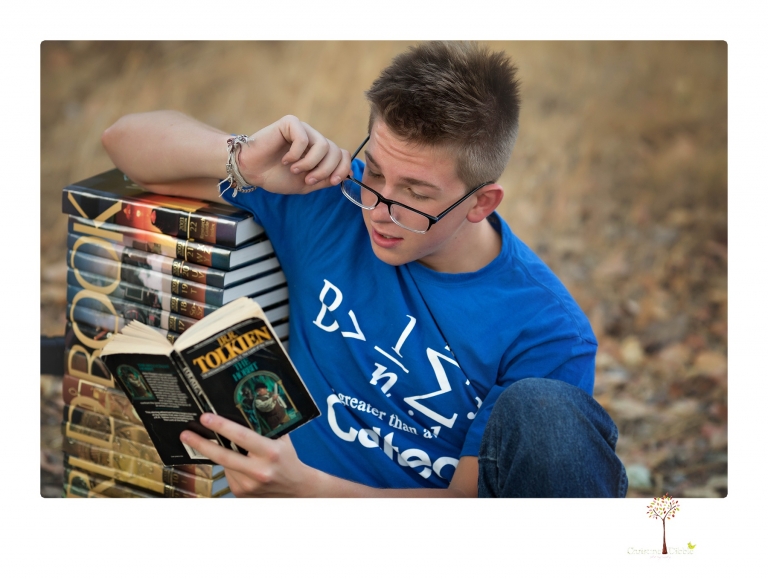 Summerville Senior Portrait photographer Christine Dibble of Sonora takes senior portraits of a boy in a kilt, a nerd scene, an explosion and a tuxedo at Knights Ferry.