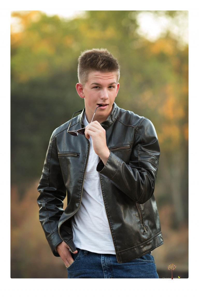 Summerville Senior Portrait photographer Christine Dibble of Sonora takes senior portraits of a boy in a kilt, a nerd scene, an explosion and a tuxedo at Knights Ferry.