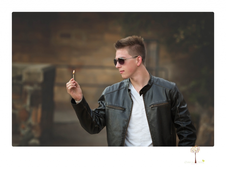 Summerville Senior Portrait photographer Christine Dibble of Sonora takes senior portraits of a boy in a kilt, a nerd scene, an explosion and a tuxedo at Knights Ferry.