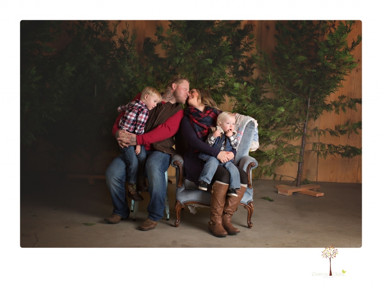 Sonora engagement photographer Christine Dibble Photography captures a surprise proposal at Hurst Ranch during a family portrait session at Christmas time.