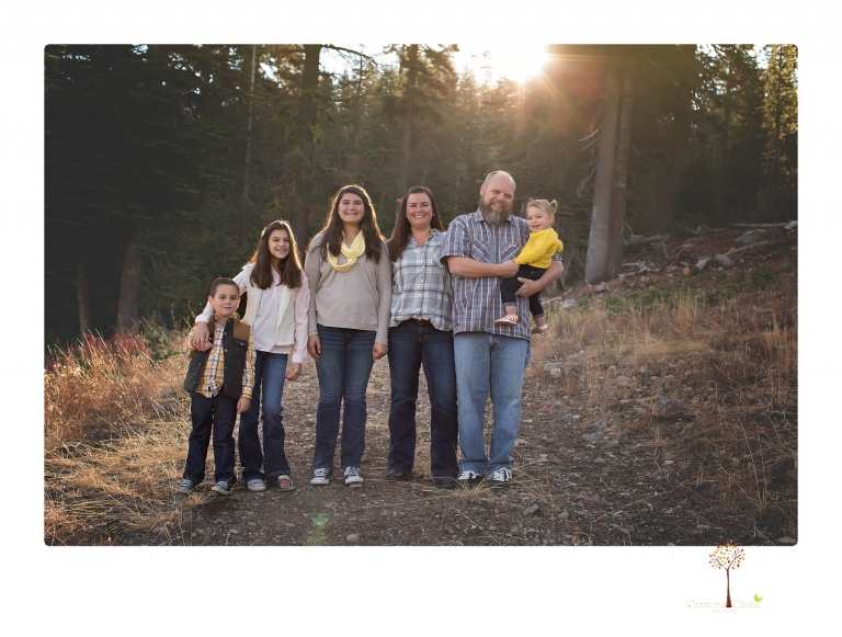 Sonora family photographer Christine Dibble Photography takes family portraits under Chair 10 at Dodge Ridge ski area.