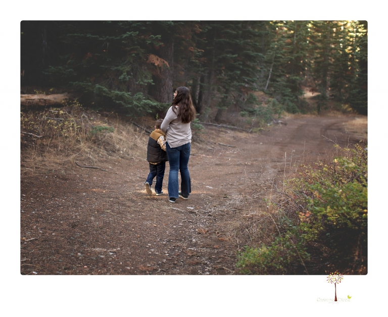 Sonora family photographer Christine Dibble Photography takes family portraits under Chair 10 at Dodge Ridge ski area.