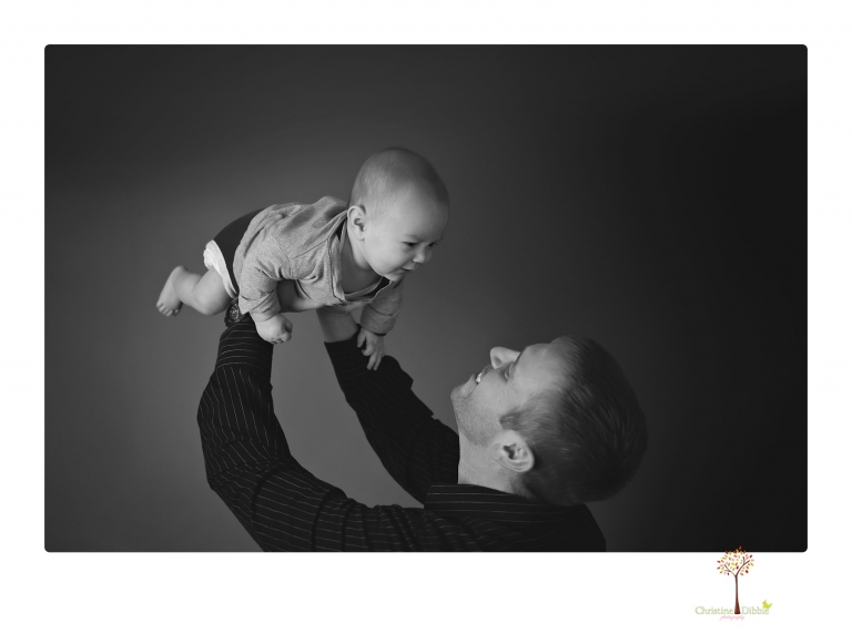 Sonora baby and child photographer Christine Dibble Photography takes three month portraits of a baby boy and his parents in the studio.