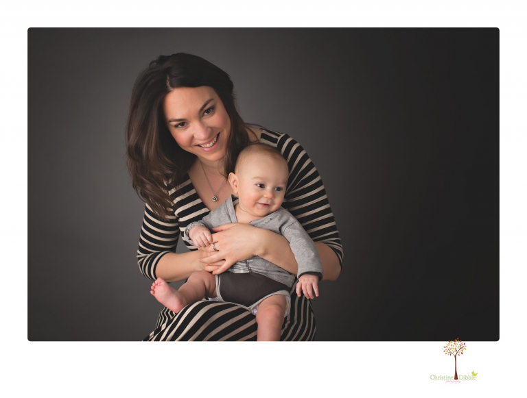 Sonora baby and child photographer Christine Dibble Photography takes three month portraits of a baby boy and his parents in the studio.