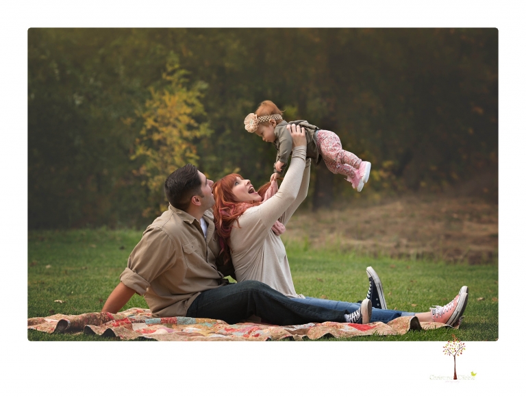 Sonora family photographer Christine Dibble Photography takes family portraits of a family at Indigeny Reserve with their baby girl.