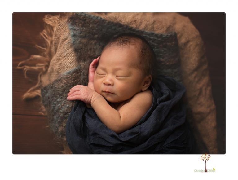 Sonora newborn photography by Christine Dibble Photography includes studio newborn portraits of family and baby.