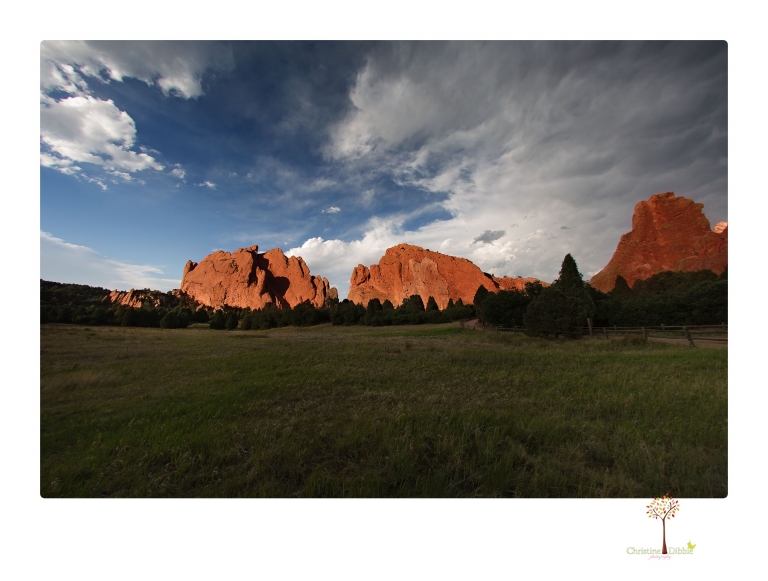 Sonora photographer Christine Dibble Photography travels to Colorado Springs to photograph landscape images at Garden of the Gods Park.