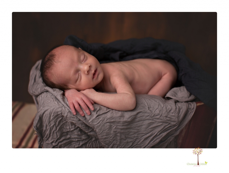Sonora newborn photographer Christine Dibble Photography takes newborn portraits of a future Harley Davidson fan and his parents.
