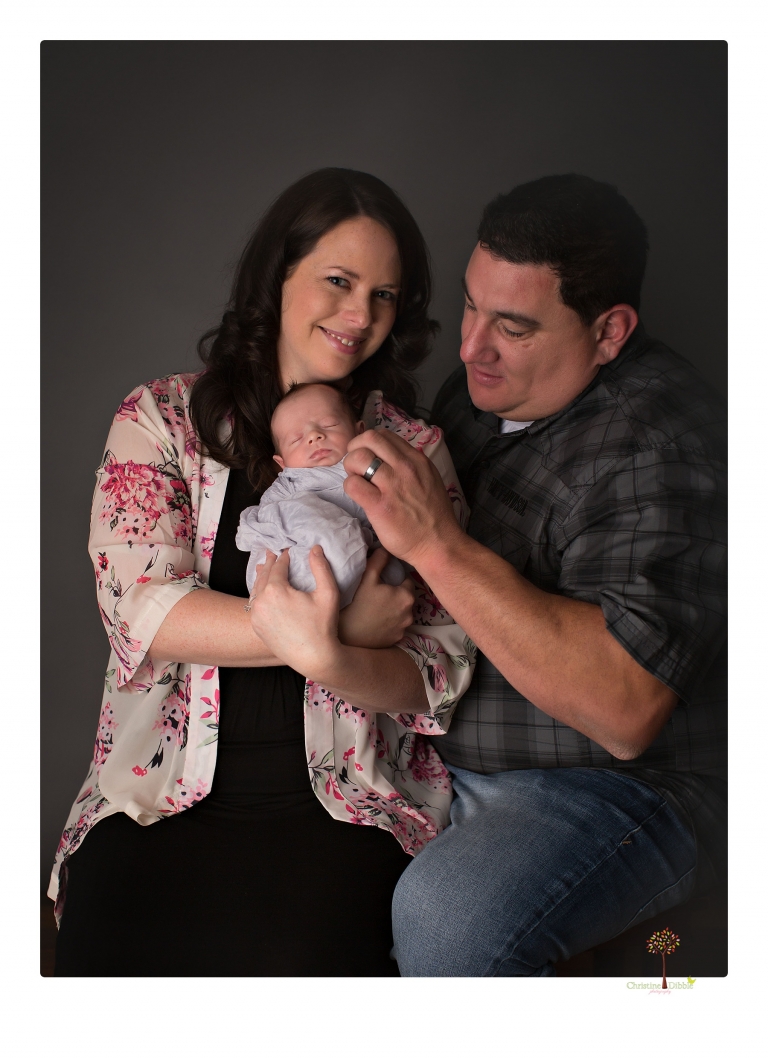 Sonora newborn photographer Christine Dibble Photography takes newborn portraits of a future Harley Davidson fan and his parents.