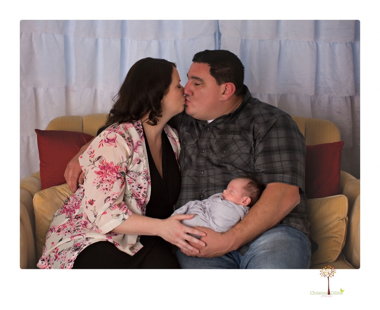 Sonora newborn photographer Christine Dibble Photography takes newborn portraits of a future Harley Davidson fan and his parents.